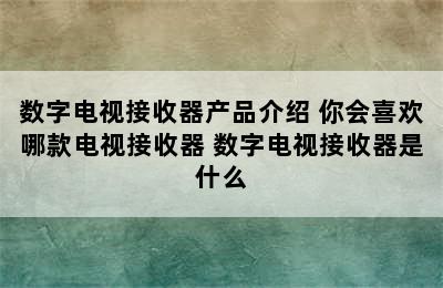 数字电视接收器产品介绍 你会喜欢哪款电视接收器 数字电视接收器是什么